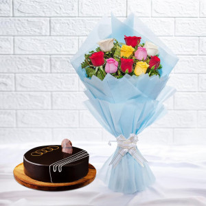 Combo With Cake and Flower